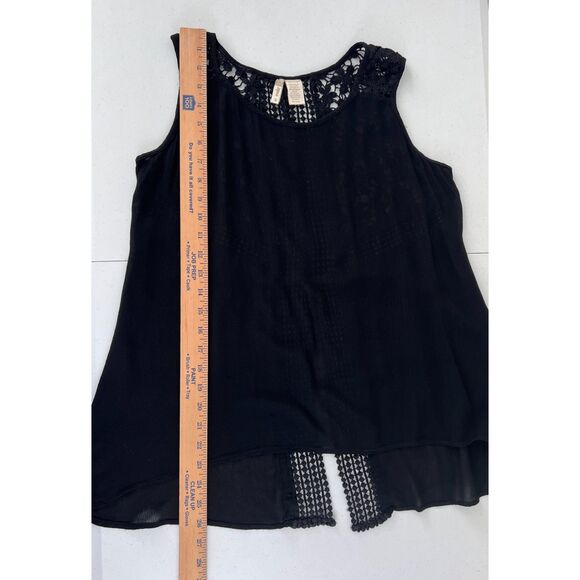 Japna Women's Black Crochet Open Back Sleeveless Boho Tunic Top Blouse Size S - Picture 9 of 10